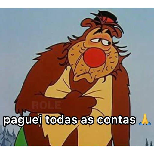 Figurinha: Urso pagou as contas