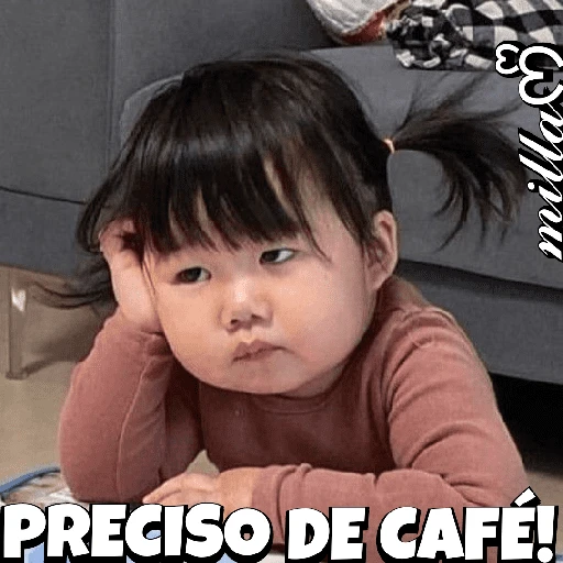 Figurinha: Bebê precisa de café