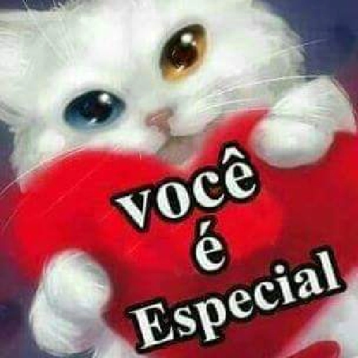 Figurinha: Gatinho com coração "Você é Especial"