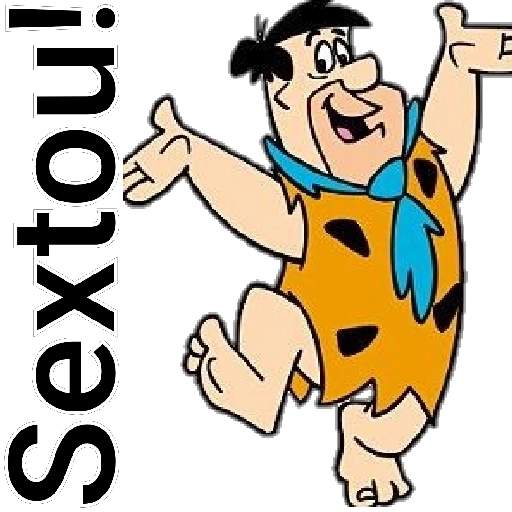 Figurinha: Fred Flintstone feliz