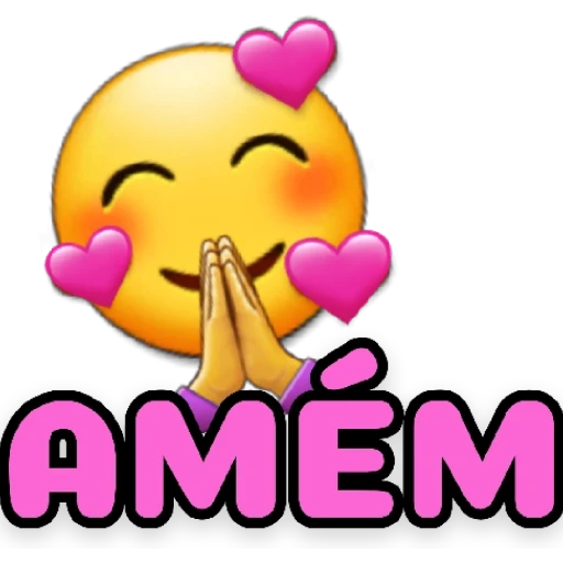 Figurinha: Emoji pedindo "Amém"