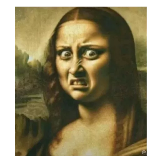 Figurinha: Mona Lisa com cara de nojo