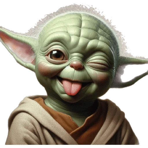 Figurinha: Yoda com a língua para fora