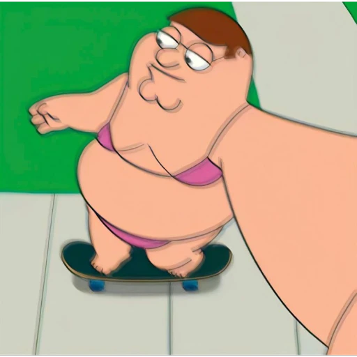 Figurinha: Peter Griffin andando de skate