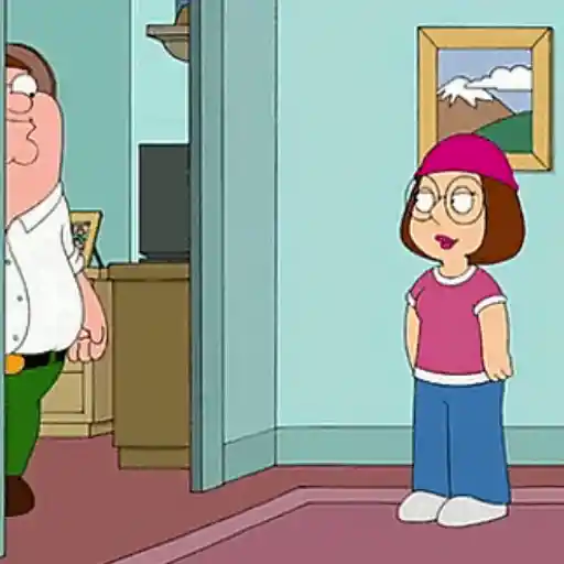 Figurinha: Peter Griffin joga Meg no chão