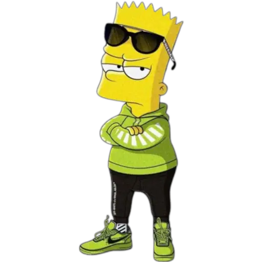Figurinha: Bart Simpson de óculos escuros