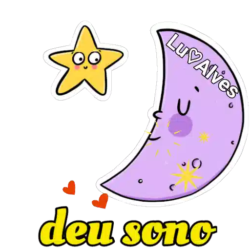 Sticker: Luna y estrella diciendo buenas noches
