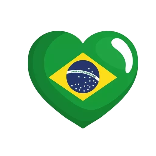 Figurinha: Coração com bandeira do Brasil