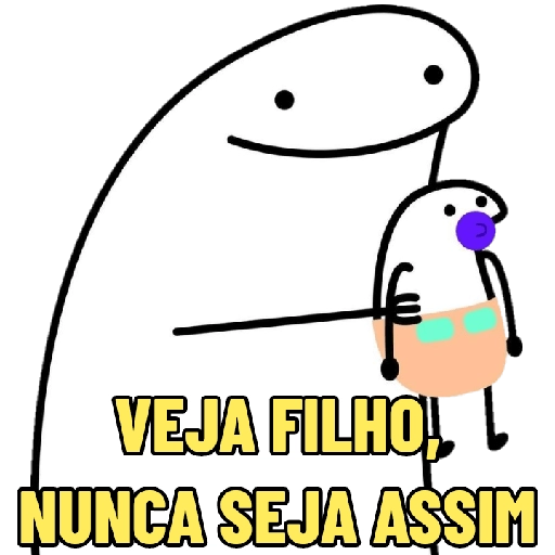 Figurinha: Flork pai e filho com chupeta
