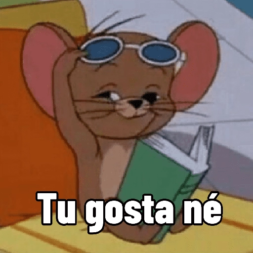 Figurinha: Jerry com óculos e livro