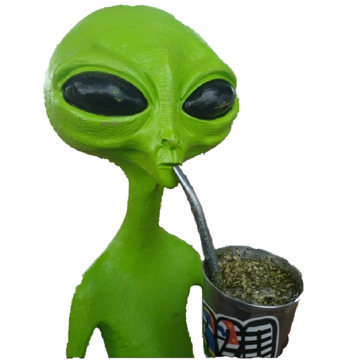 Figurinha: E.T. tomando chimarrão