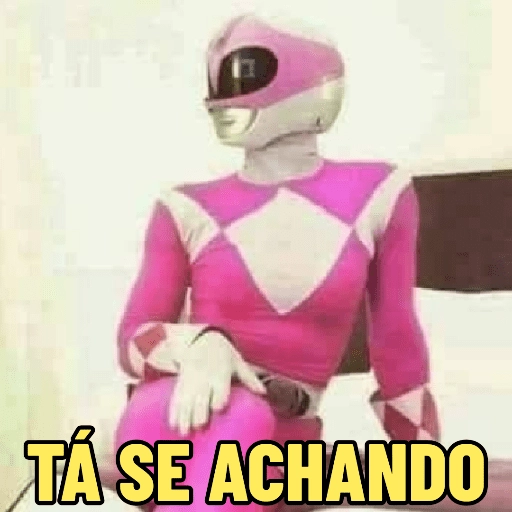 Figurinha: Power Ranger Rosa se achando