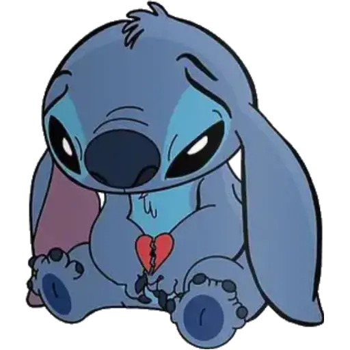 Figurinha: Stitch com o coração partido