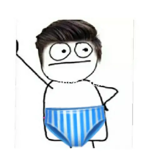 Figurinha: Boneco de cueca azul e branca