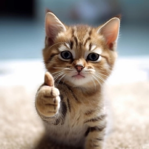 Figurinha: Gatinho dando joinha
