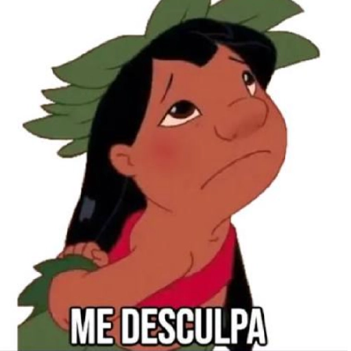 Figurinha: Lilo pedindo desculpas