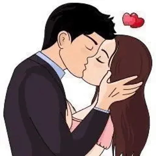 Figurinha: Casal se beijando apaixonado