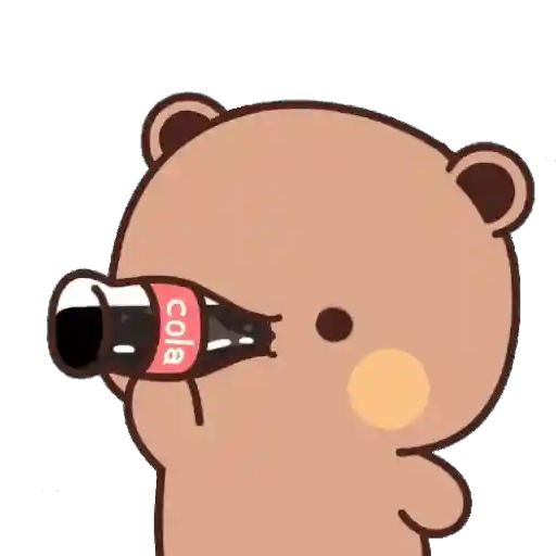 Figurinha: Urso bebendo cola
