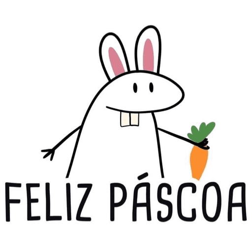Figurinha: Coelhinho da Páscoa com cenoura