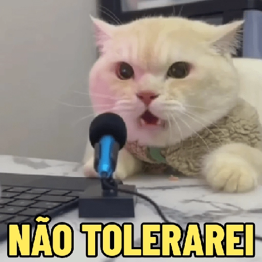 Figurinha: Gato Raivoso com Microfone