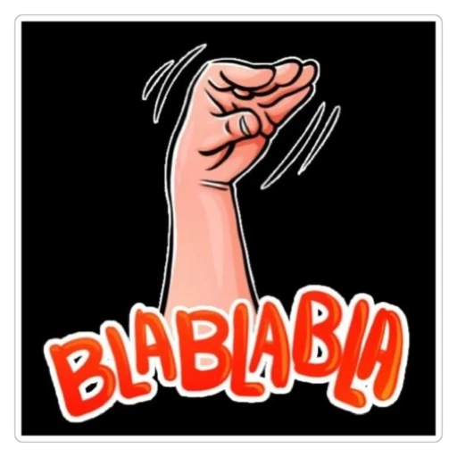 Figurinha: Mão com Blá Blá Blá
