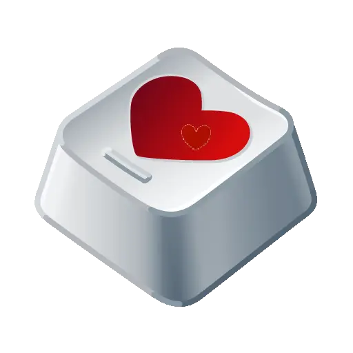 Figurinha: Teclado com Corações Animados