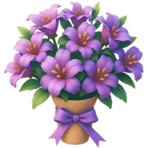 Figurinha: Buquê de Flores Roxas