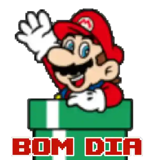Figurinha: Mario Bom Dia Pipe Animation
