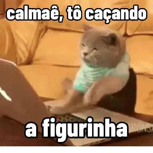 Figurinha: Gato procurando figurinha