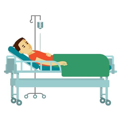Figurinha: Paciente em Leito Hospitalar