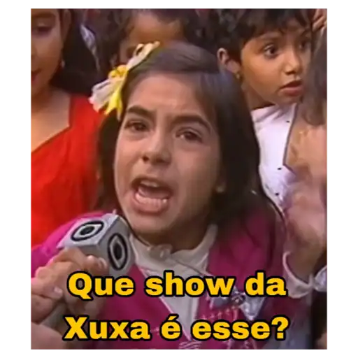 Figurinha: Criança indignada com o show