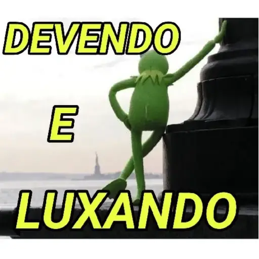 Figurinha: Devendo e Luxando com o Kermit