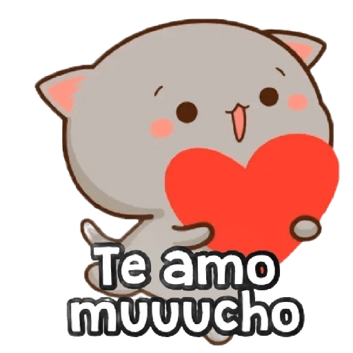 Figurinha: Gatinho com Coração "Te amo"