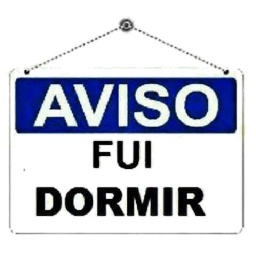 Figurinha: Aviso fui dormir