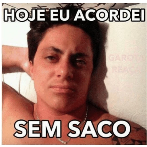 Figurinha: Hoje eu acordei sem saco