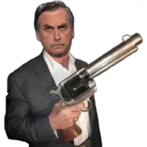 Figurinha: Bolsonaro com arma