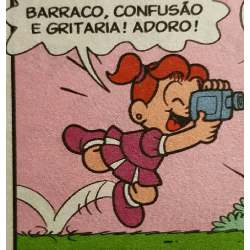 Figurinha: Magali filmando o barraco