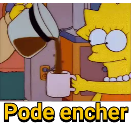Figurinha: Lisa enchendo a xícara