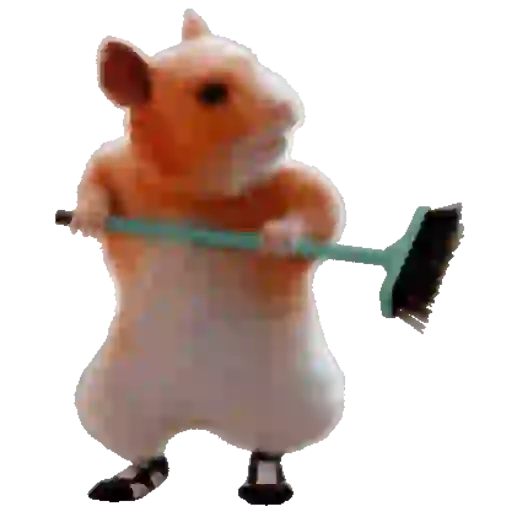 Figurinha: Hamster varrendo