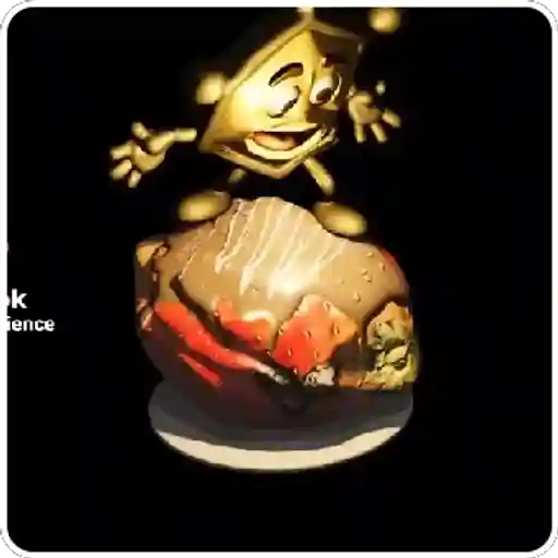 Figurinha: Personagem Dourado Dança Sobre Morango G