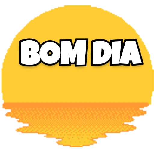 Figurinha: Bom Dia animado no pôr do sol