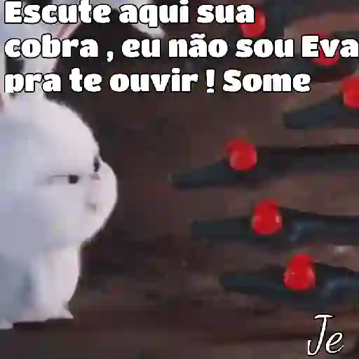 Figurinha: Coelho bravo morde inimigo