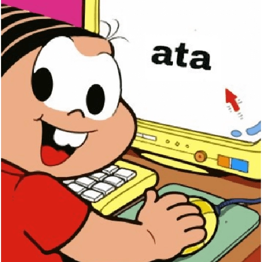 Figurinha: Cascão no Computador