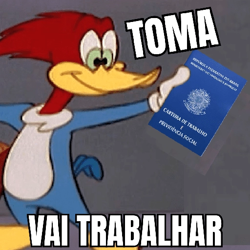 Figurinha: Pica-Pau com carteira de trabalho