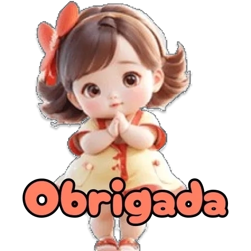 Figurinha: Menina Agradecendo