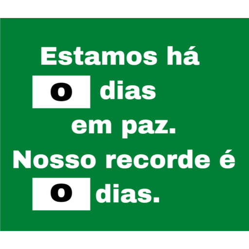 Figurinha: 0 dias em paz