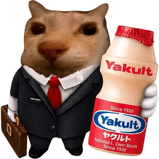 Figurinha: Gato de Terno com Yakult