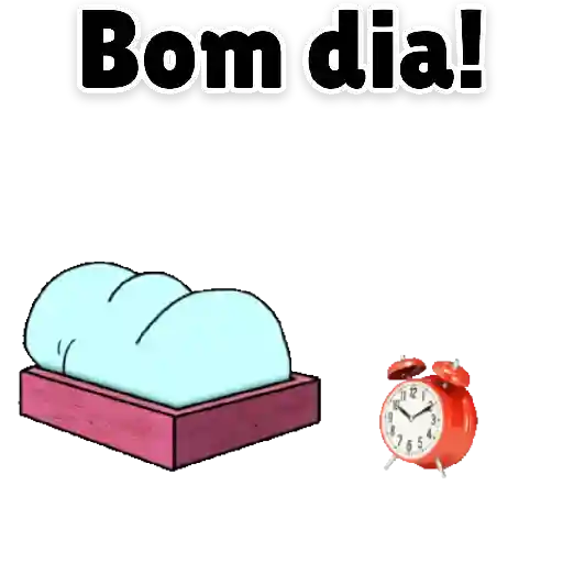 Figurinha: Gato acorda e desliga o despertador