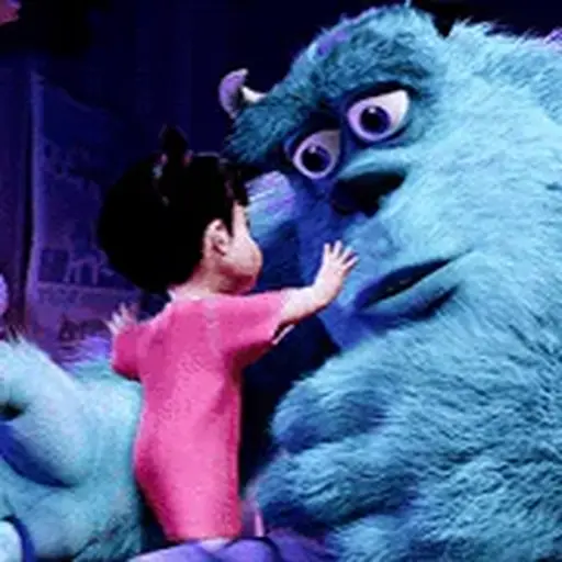Sticker: Sulley and Boo hugging