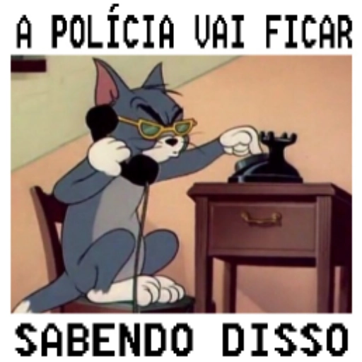 Figurinha: Tom policial ligando